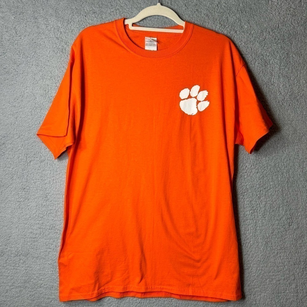 Clemson Tigers Tee Shirt T-Shirt Mens Large Orange Logo Graphic College Football